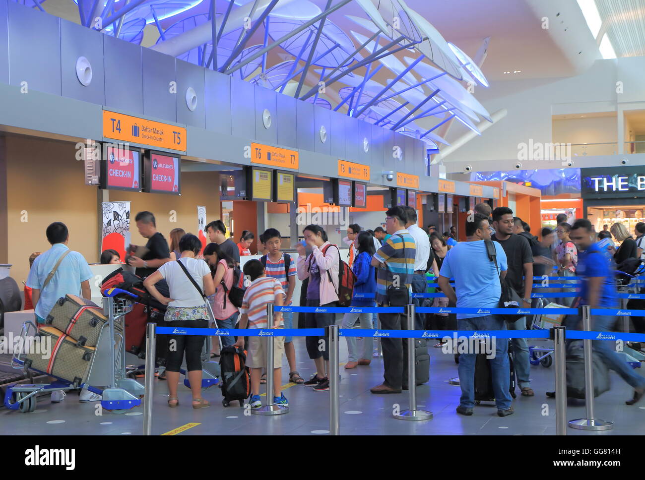 People check in at KLIA2 international airport in Kuala Lumpur Malaysia. Stock Photo