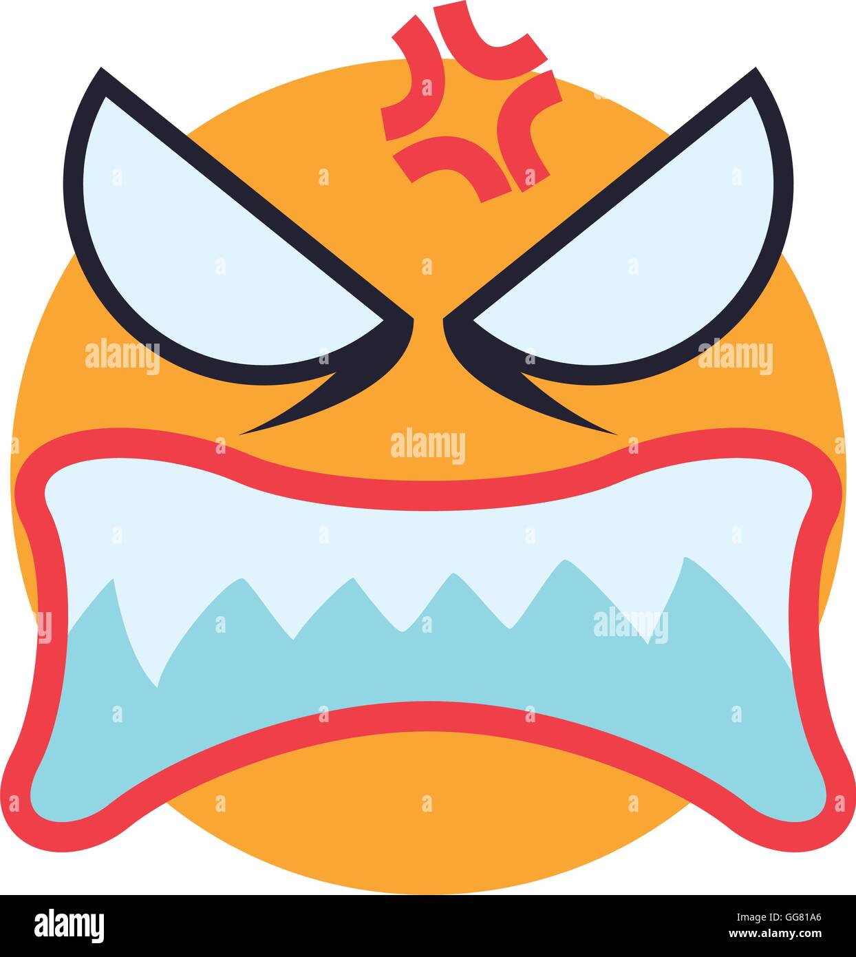 face angry sphere expression cartoon icon. Vector graphic Stock Vector ...