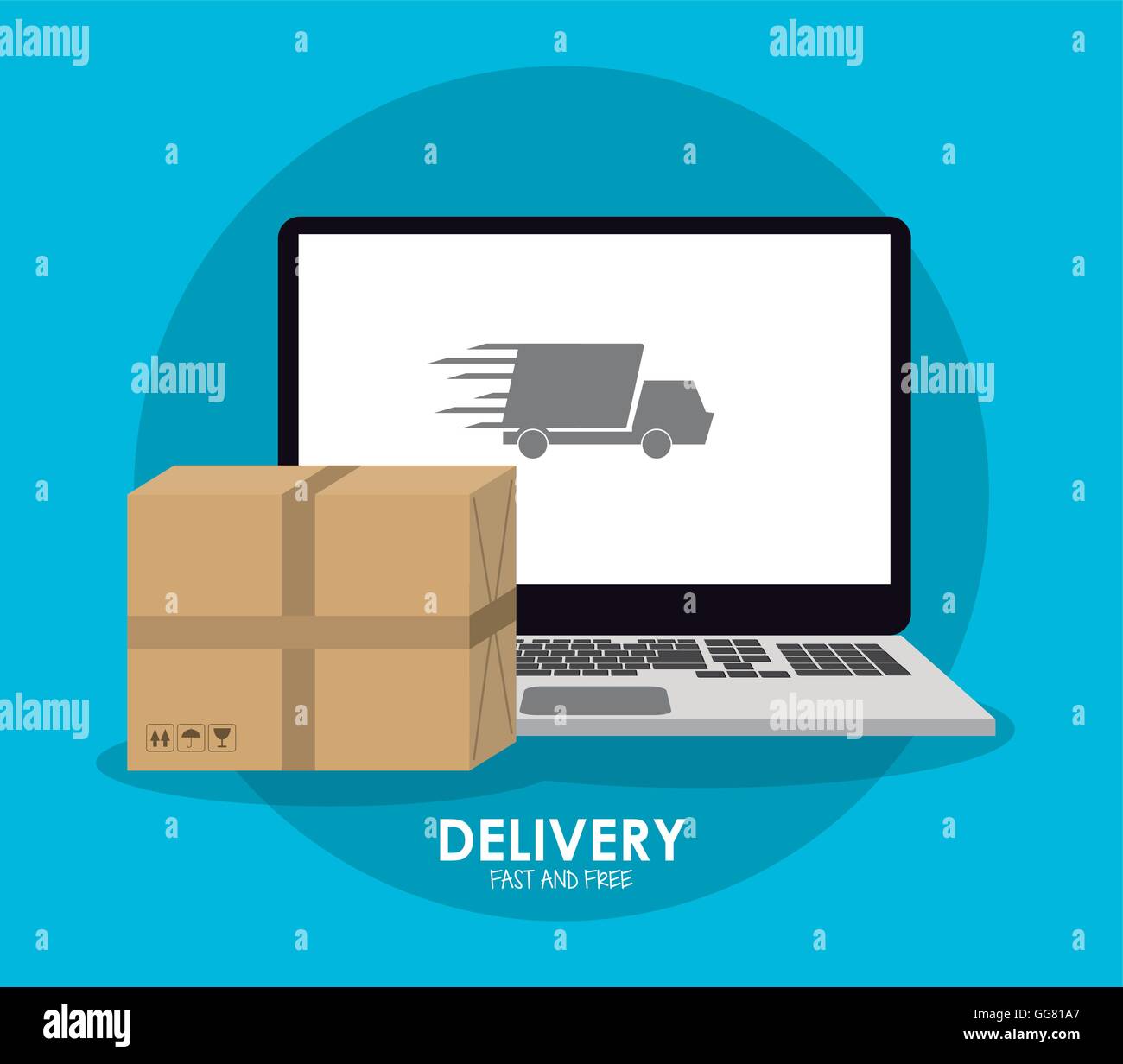 Package and laptop icon. Delivery and Shipping. Vector graphic Stock ...