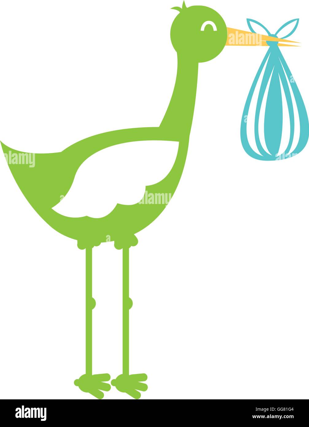 stork with bag baby isolated icon Stock Vector Image & Art - Alamy