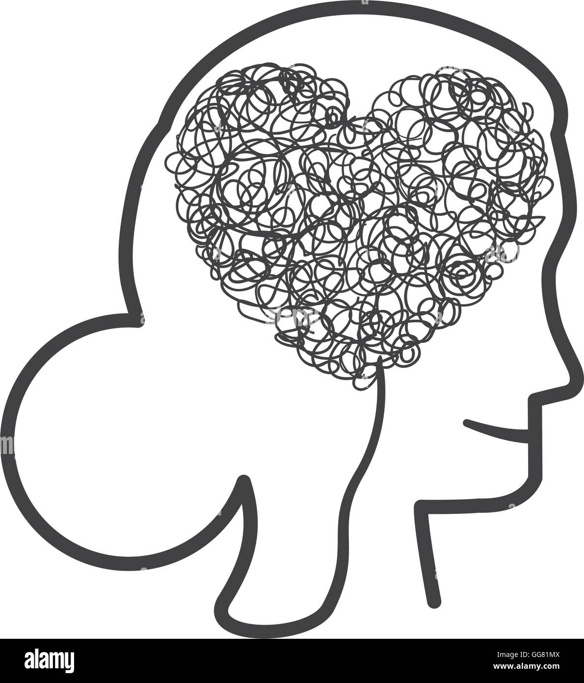 woman head heart love romantic icon Stock Vector Image & Art - Alamy