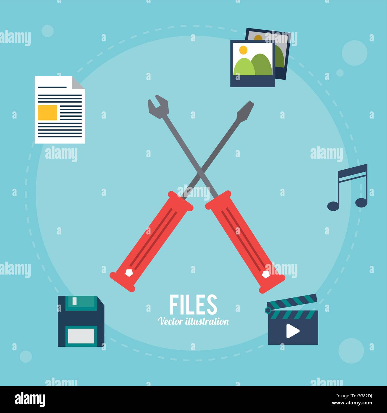 Screwdriver and icon set. Files design. Vector graphic Stock Vector ...