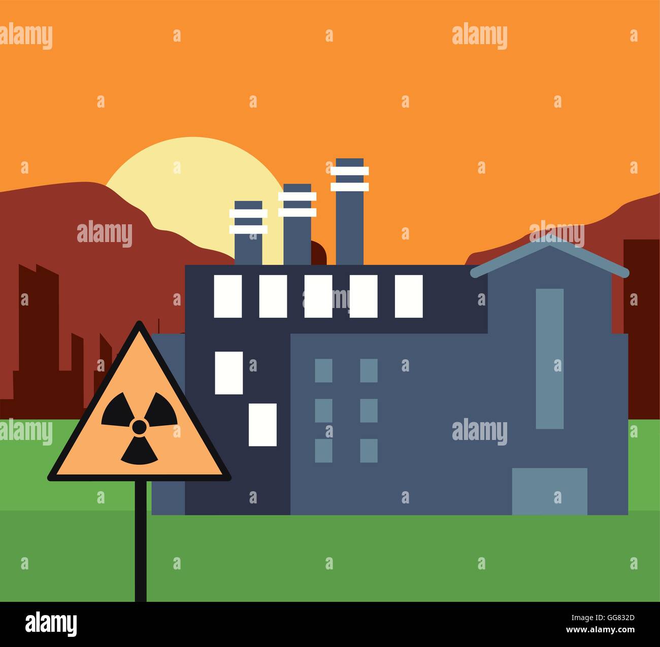 Industrial landscape industrial zone Stock Vector Images - Alamy