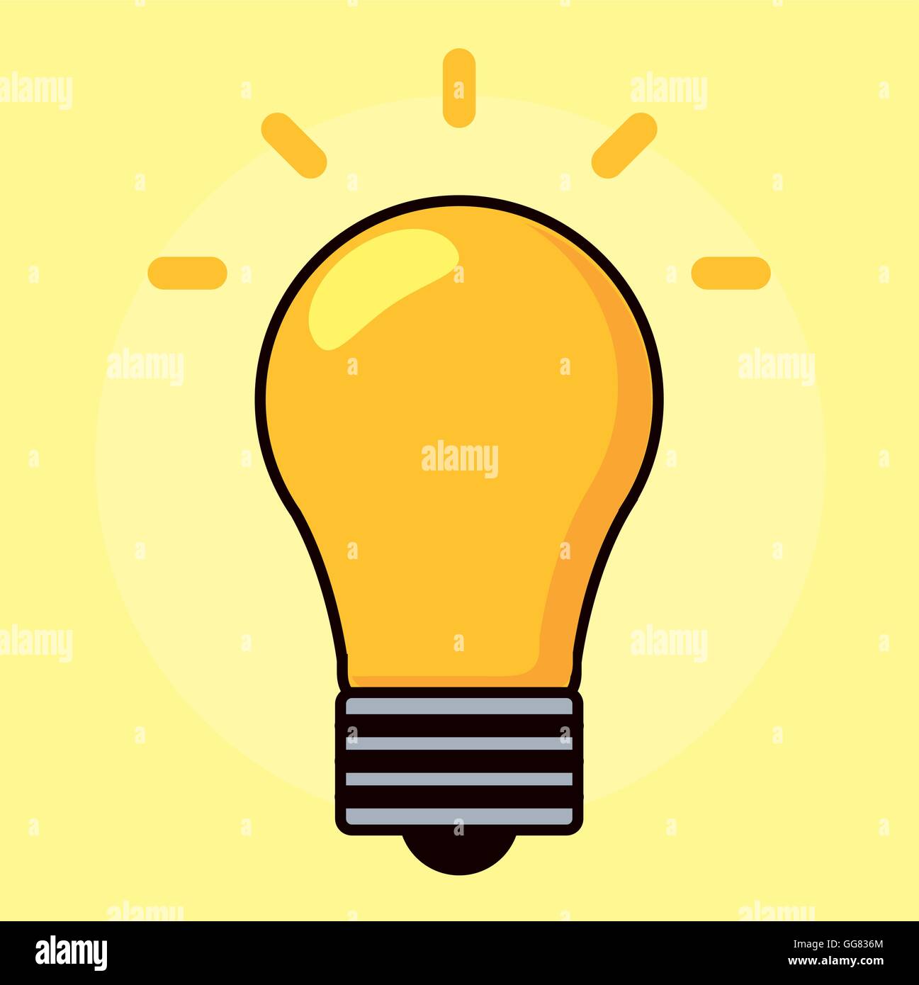 Light bulb yellow energy power icon. Vector graphic Stock Vector Image ...