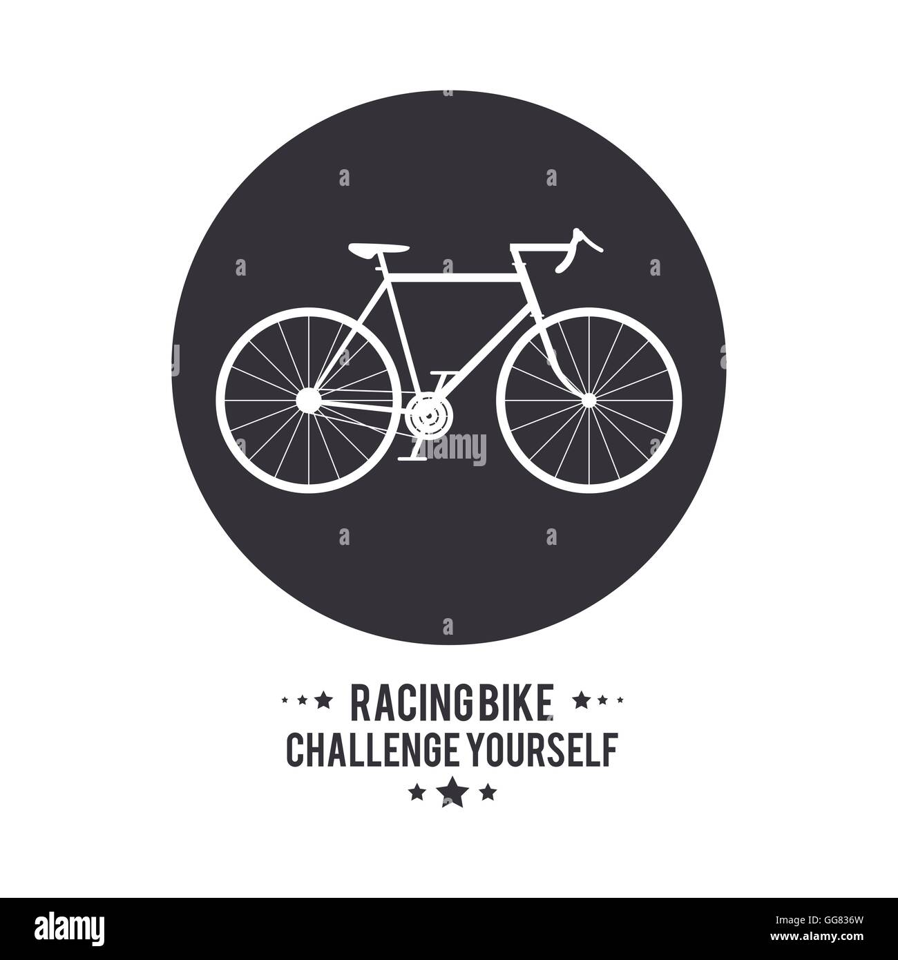 bike cycle bicycle racing challenge yourself icon. Vector graphi Stock