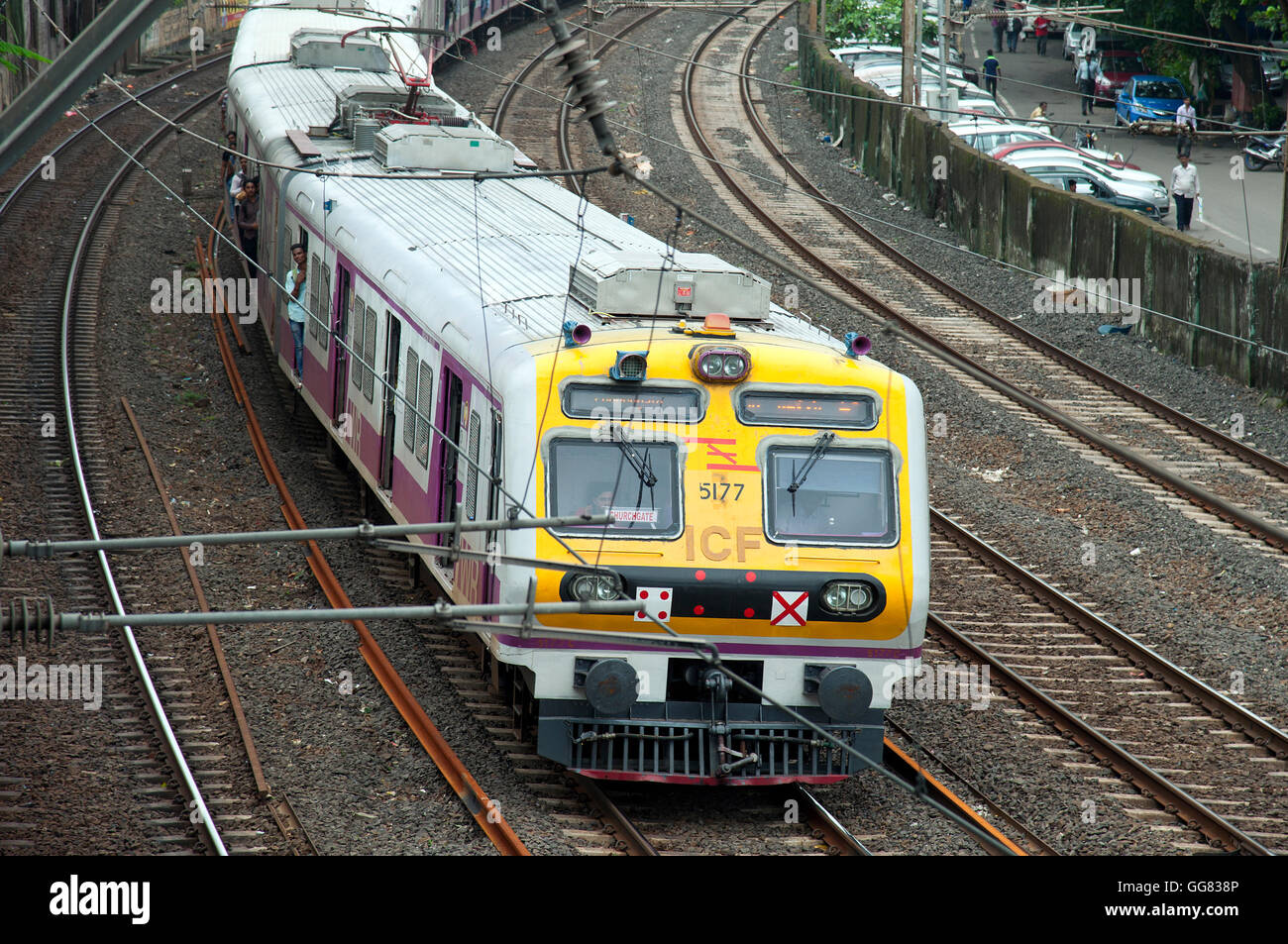 The image of Local train in western lines of Mumbai, India Stock Photo