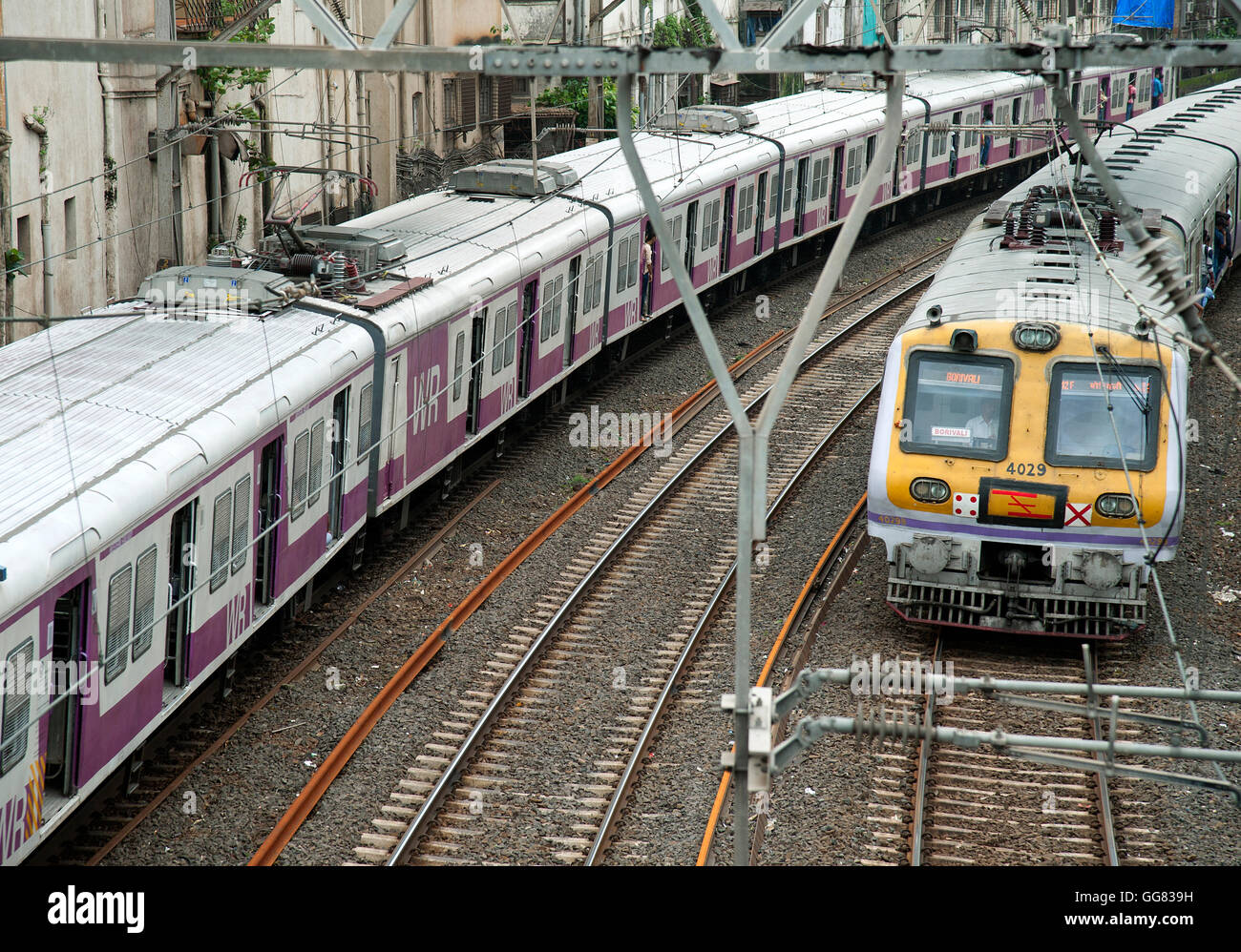 The image of Local train in western lines of Mumbai, India Stock Photo