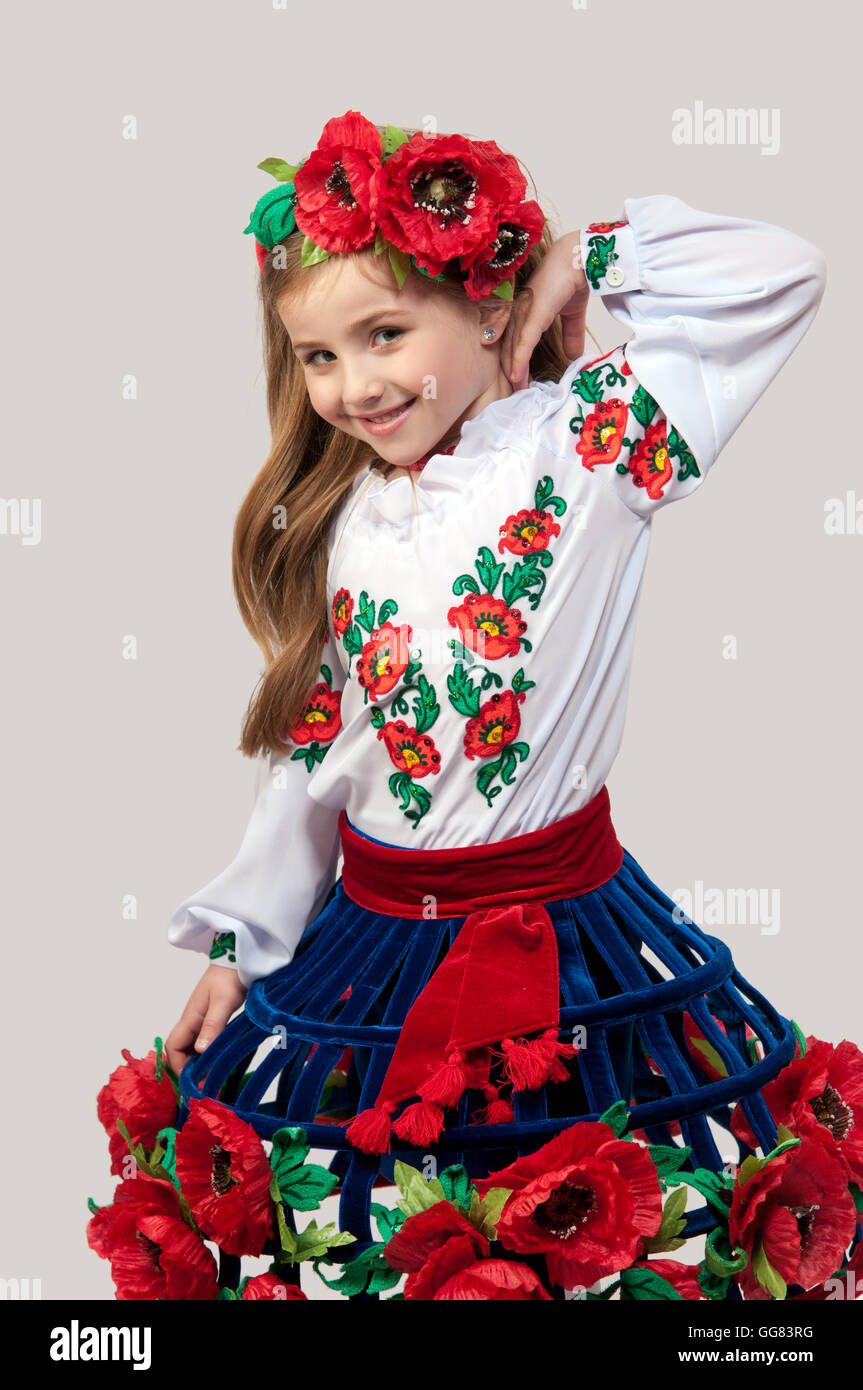 Teen girl in a dress by an isolated background Stock Photo - Alamy