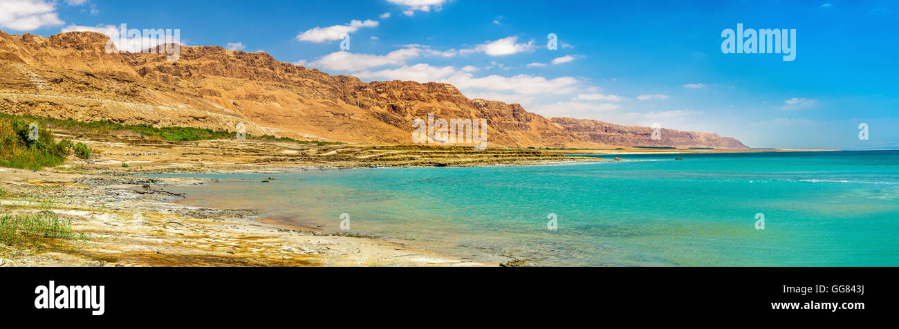 View of the Dead Sea coastline Stock Photo