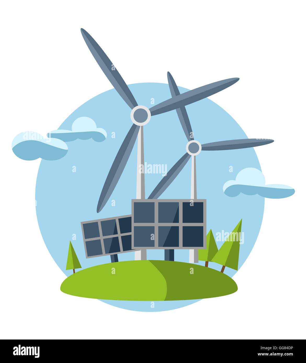 concept illustration with icon of green energy Stock Vector