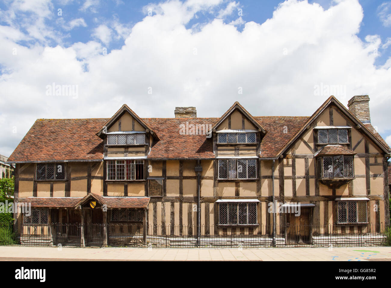 The house on Henley Street in Stratford Upon Avon, UK which was the birthplace of William Shakespeare and is now a museum. Stock Photo