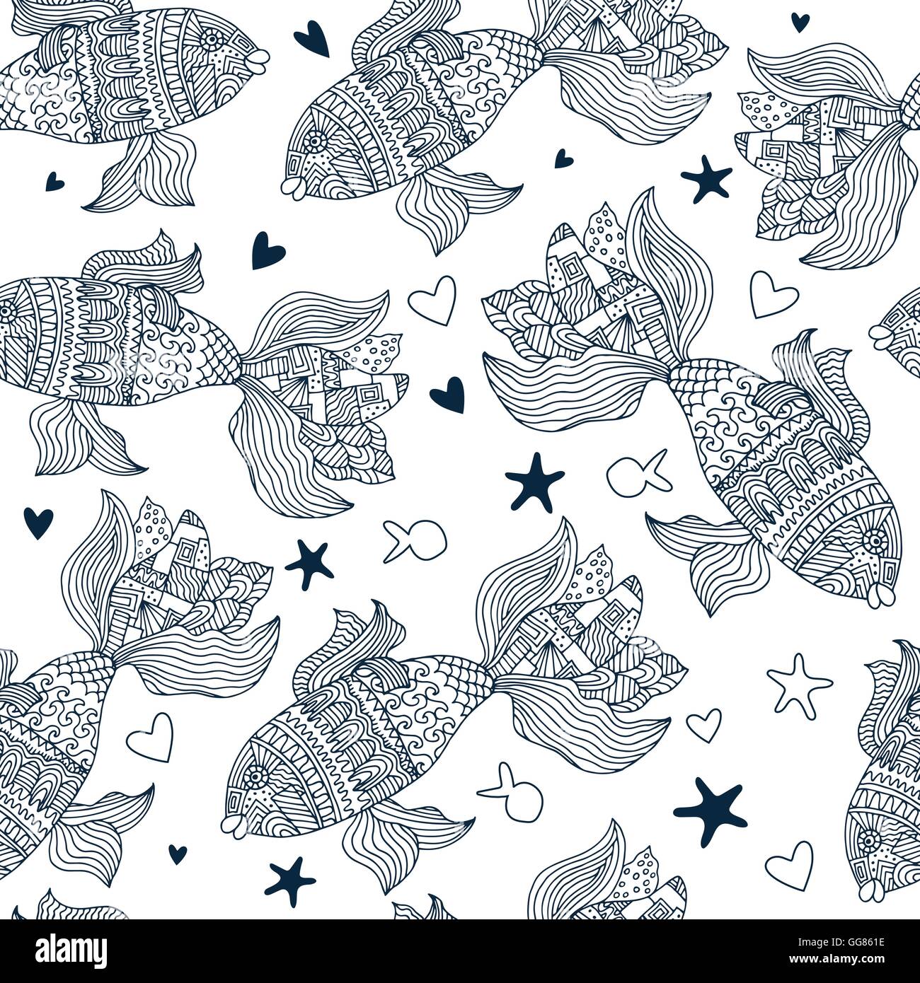 seamless pattern with sea fish Stock Vector Image & Art - Alamy