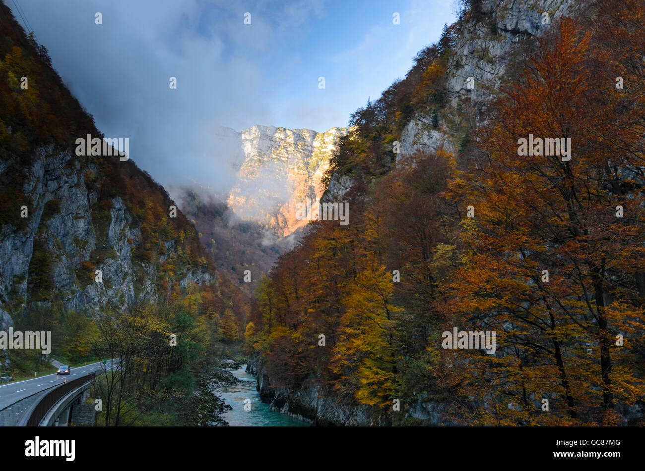 Golling an der Salzach: Pass Lueg and river Salzach, Austria, Salzburg, Pongau Stock Photo