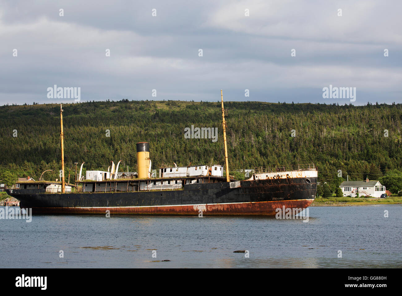 The grounded SS Kyle at Harbour Grace, Newfoundland, Canada. The ship
