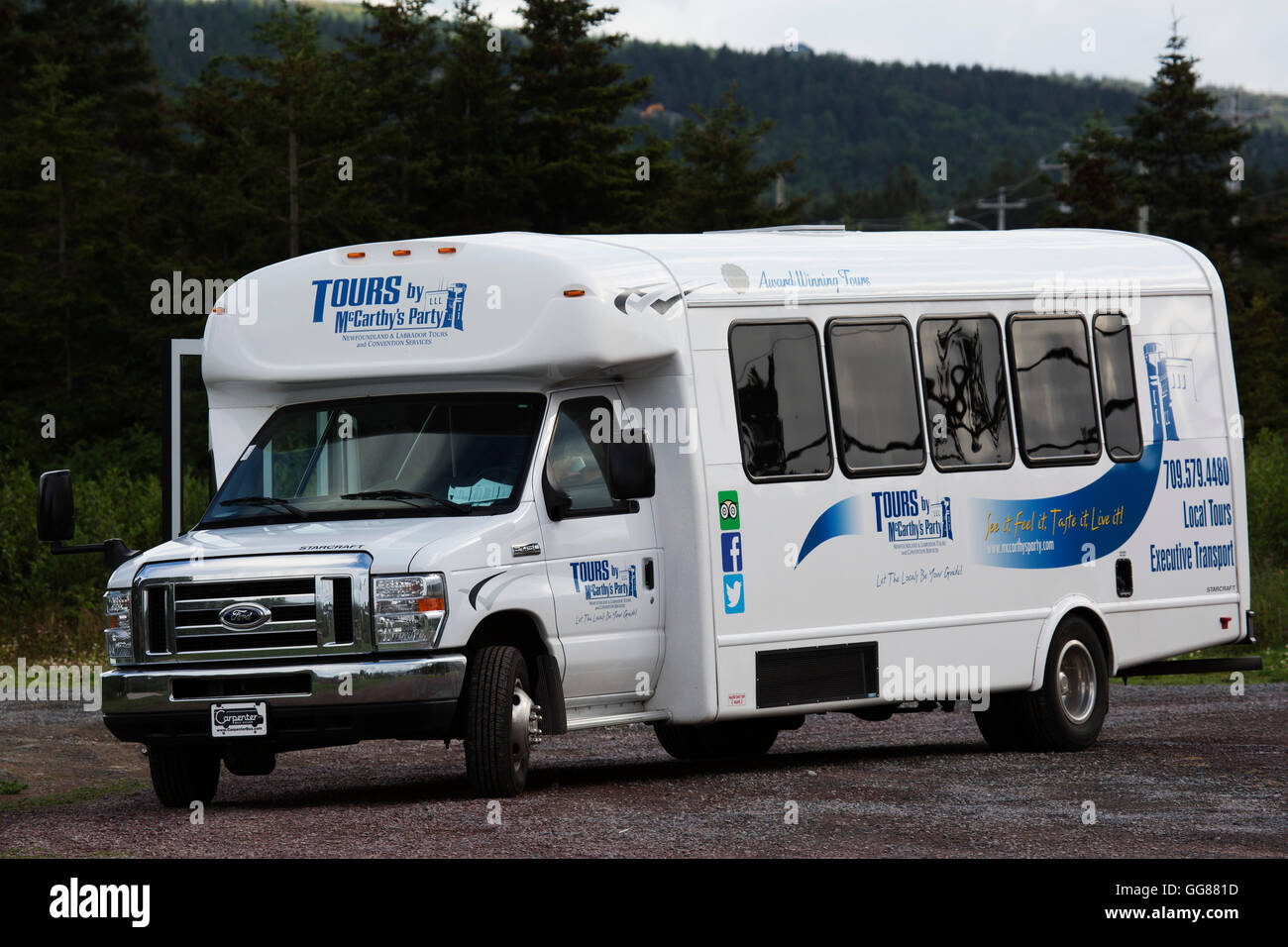 A tour bus, operated by McCarthy's Party at Harbour Grace, Newfoundland