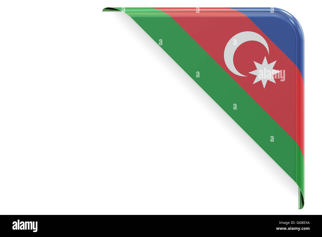 Azerbaijan flag corner, button. 3D rendering isolated on white background Stock Photo