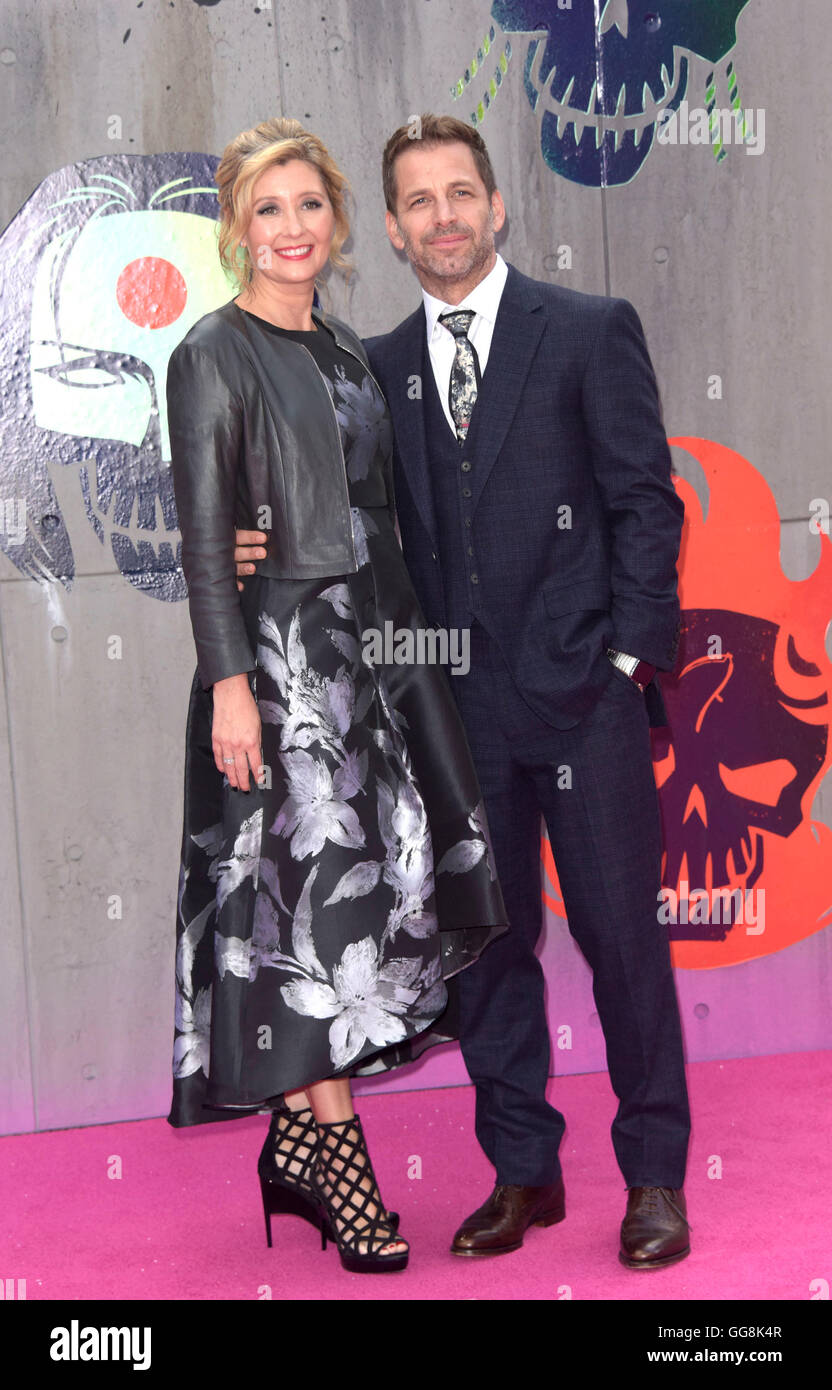 Deborah Snyder & Zack Snyder attending the European Premiere of SUICIDE SQUAD  at Odeon  Leicester Square London Wednesday 3rd August 2016 Stock Photo