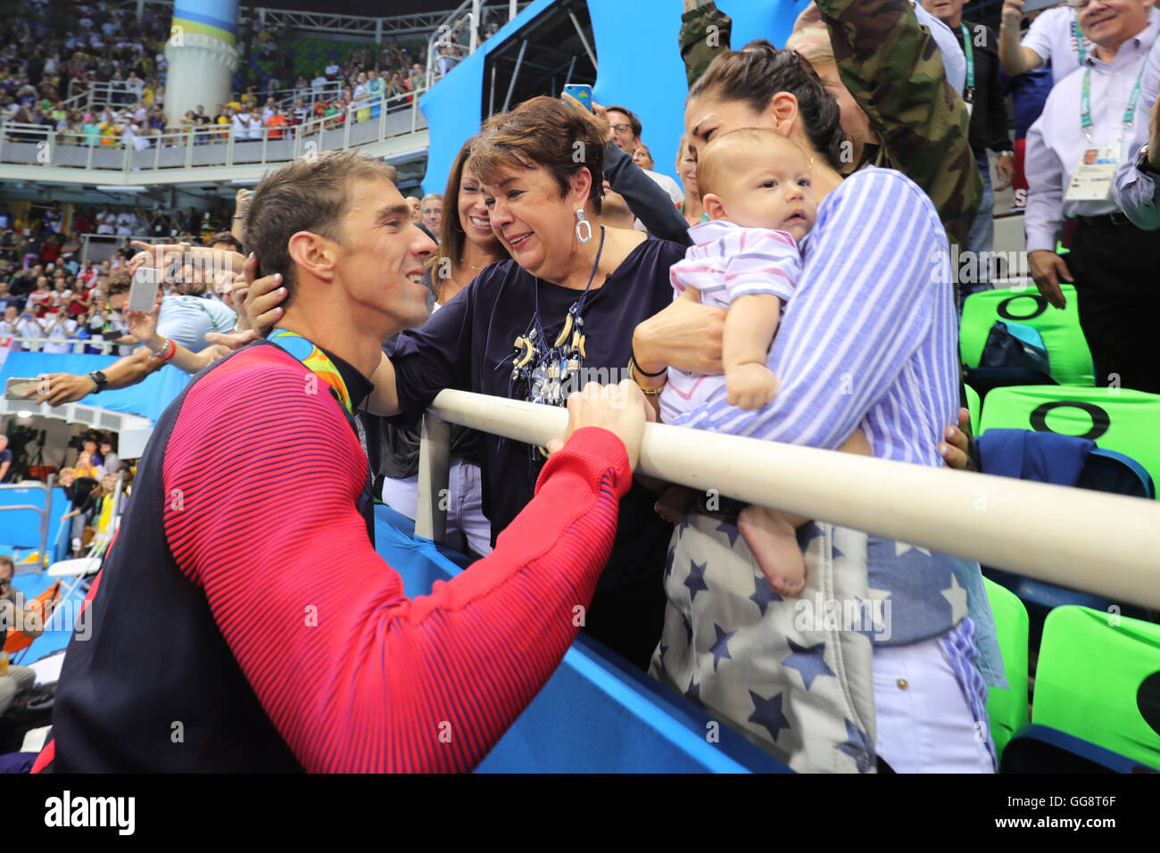 Rio de Janeiro, Brazil. 9th Aug, 2016. Nicole Johnson, fiancée of Gold