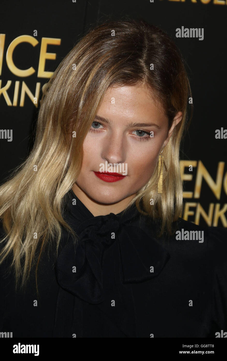New York, USA. 9th Aug, 2016. Model LOUISA GUMMER attends the New York premiere of 'Florence Foster Jenkins' held at AMC Loews Lincoln Square. Credit:  Nancy Kaszerman/ZUMA Wire/Alamy Live News Stock Photo