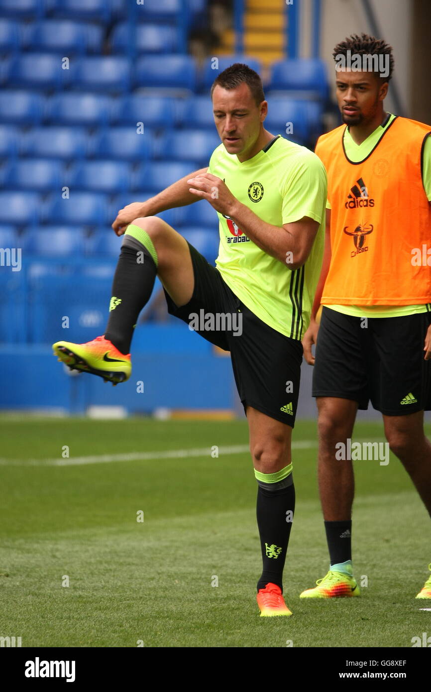 Chelsea Football team train at Stamford Bridge under the watchful eye ...