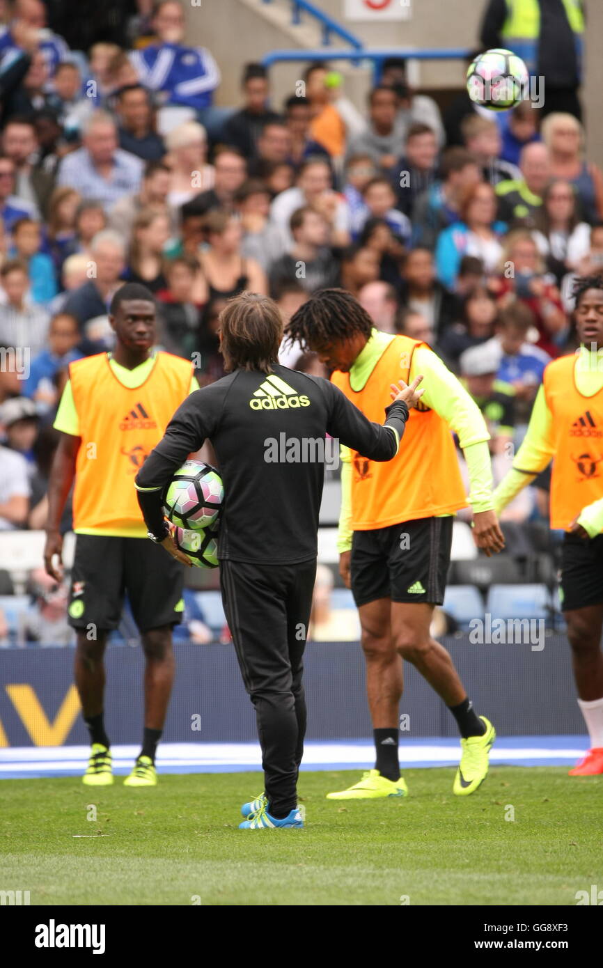 Chelsea Football team train at Stamford Bridge under the watchful eye ...
