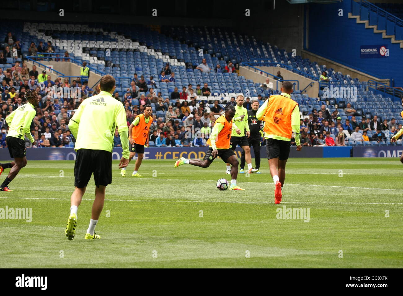 Chelsea Football team train at Stamford Bridge under the watchful eye ...