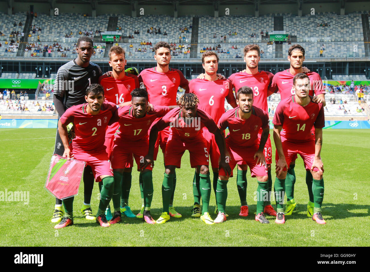 BELO HORIZONTE, MG - 10.08.2016: OLYMPICS 2016 FOOTBALL BH - Portugal  players during the match between Algeria (ALG) x Portugal (POR) by the  Football Group D Olympic Men, the 2016 Olympics held