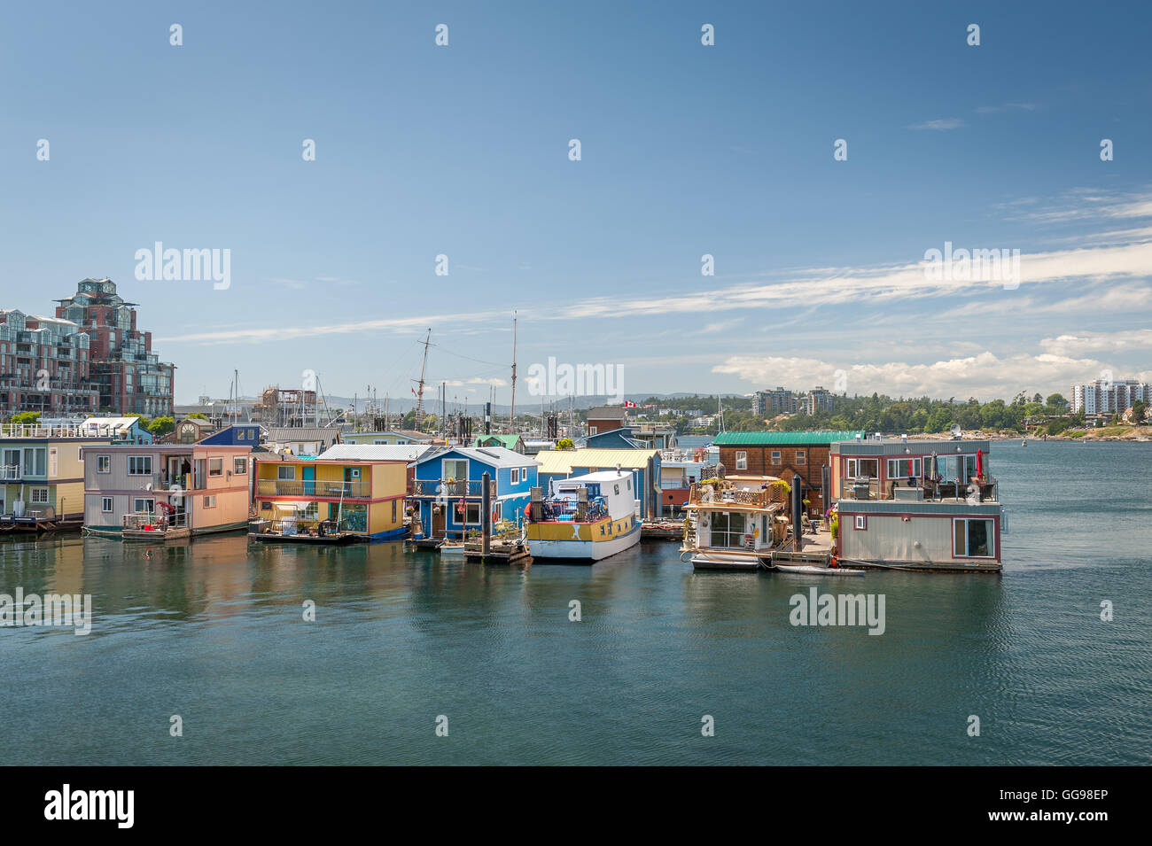 Boat houses at Fisherman wharf in Victoria, BC, Canada Stock Photo Alamy