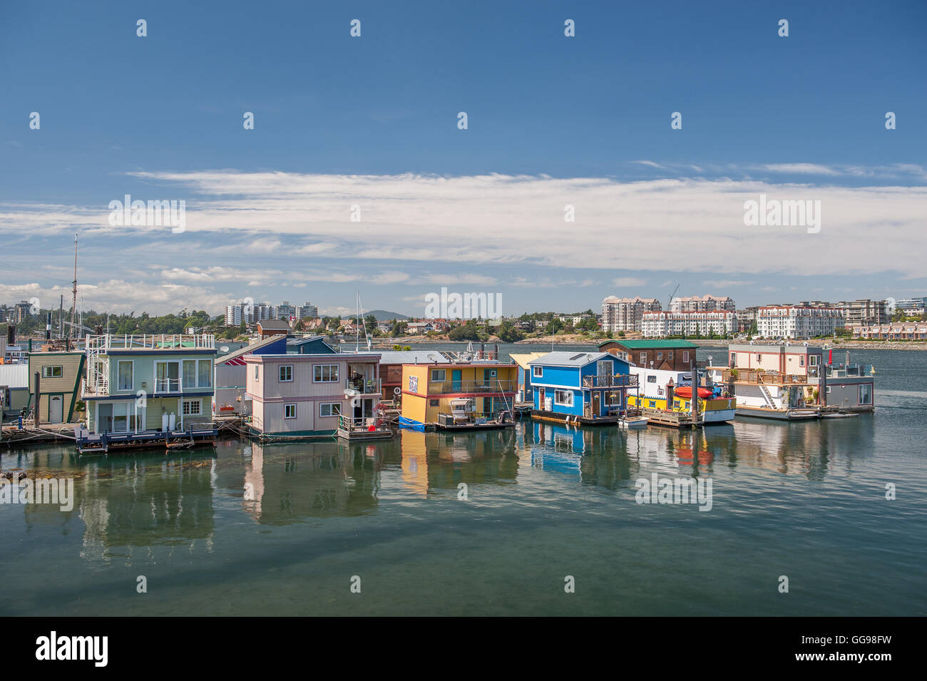 Boat houses at Fisherman wharf in Victoria, BC, Canada Stock Photo Alamy