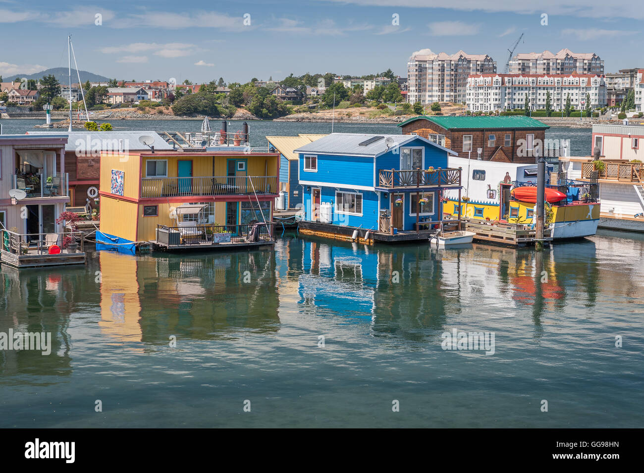 Boat houses at Fisherman wharf in Victoria, BC, Canada Stock Photo Alamy