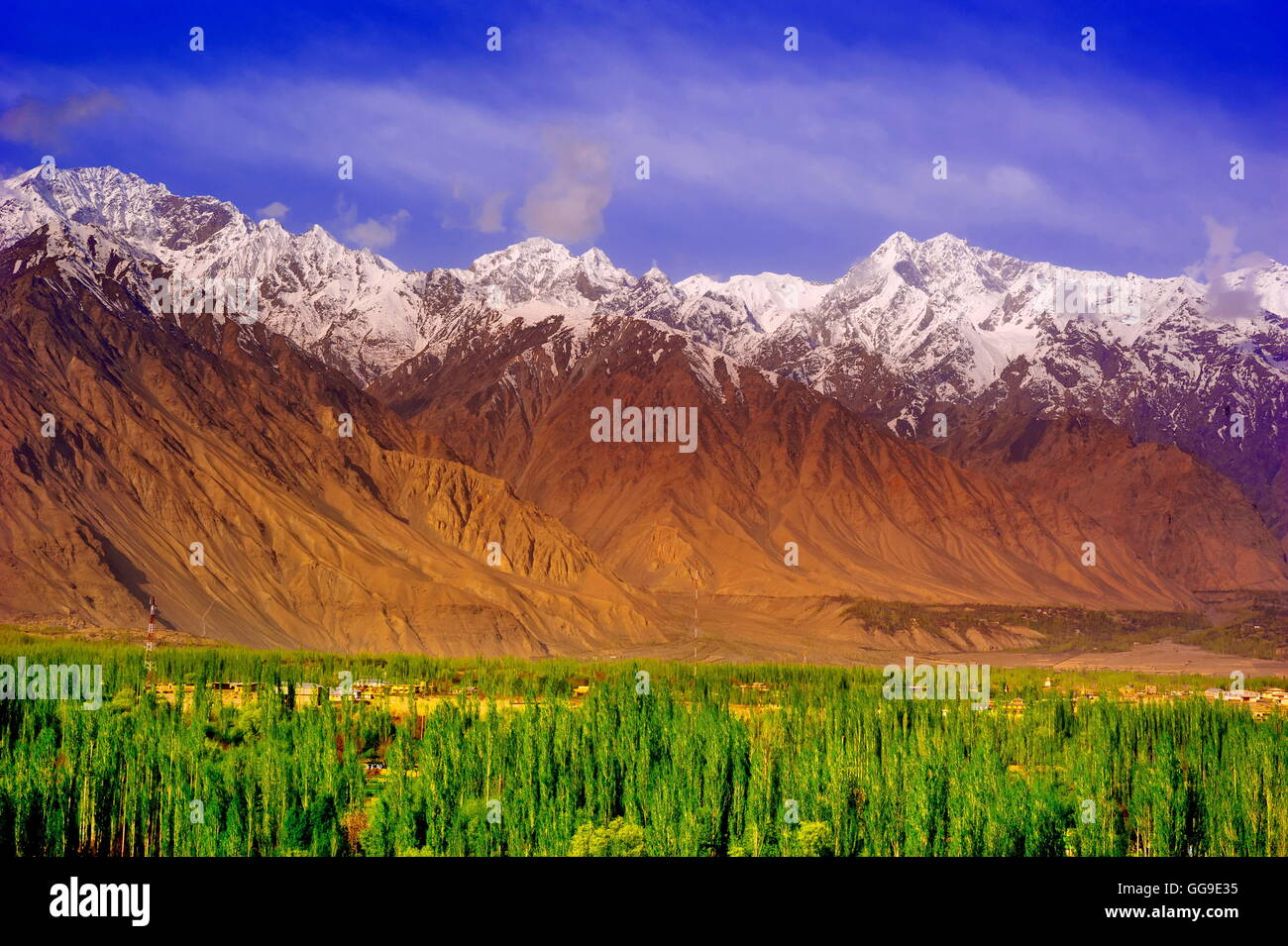 scenic alpine landscape with and mountain ranges. natural mountain ...