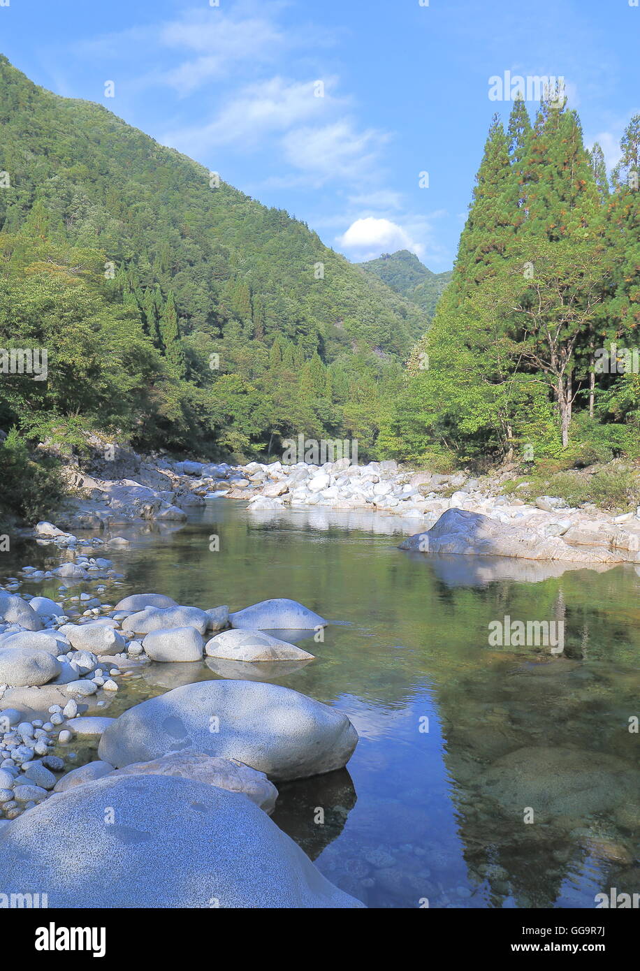 Beautiful Soroku gorge in Hida Takayama Japan Stock Photo