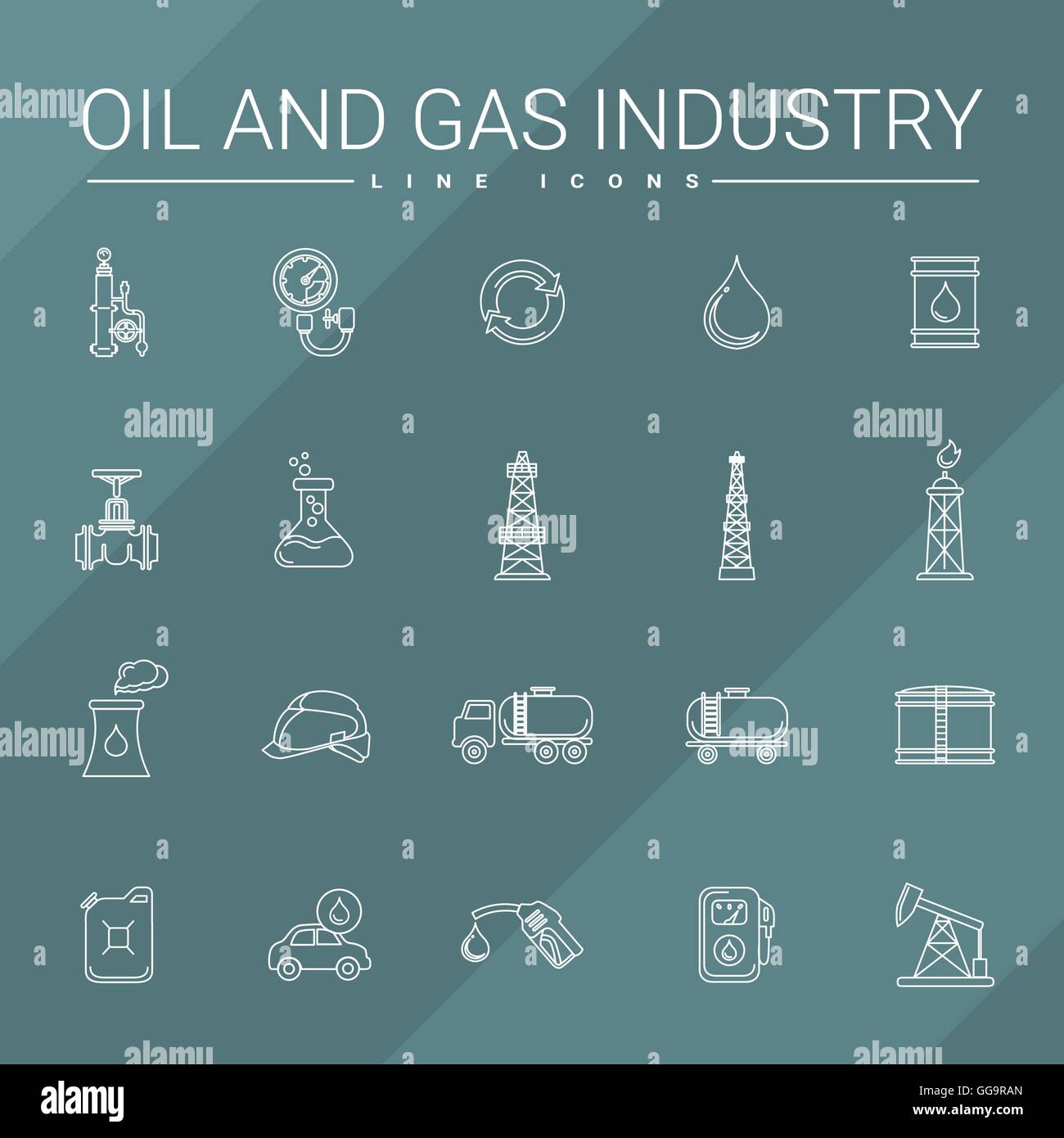Oil And Gas Industry Line Icons Stock Vector Image & Art - Alamy