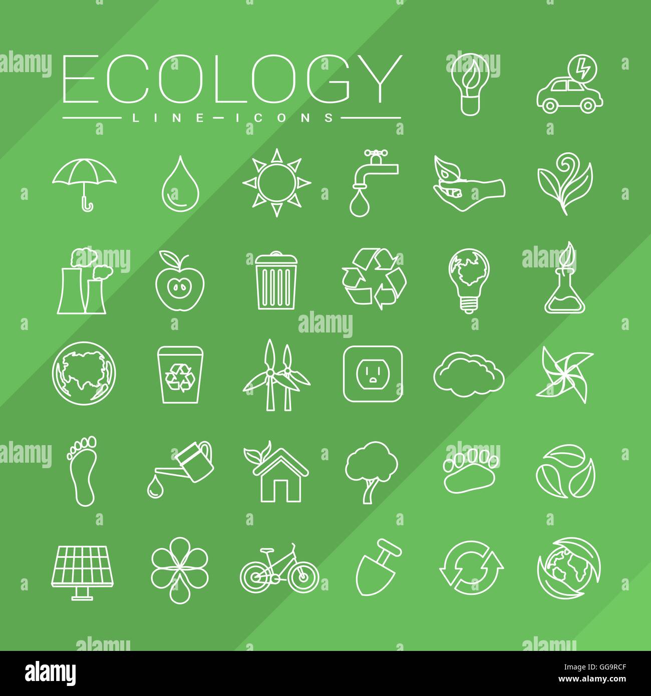 Ecology Line Icons Stock Vector Image & Art - Alamy