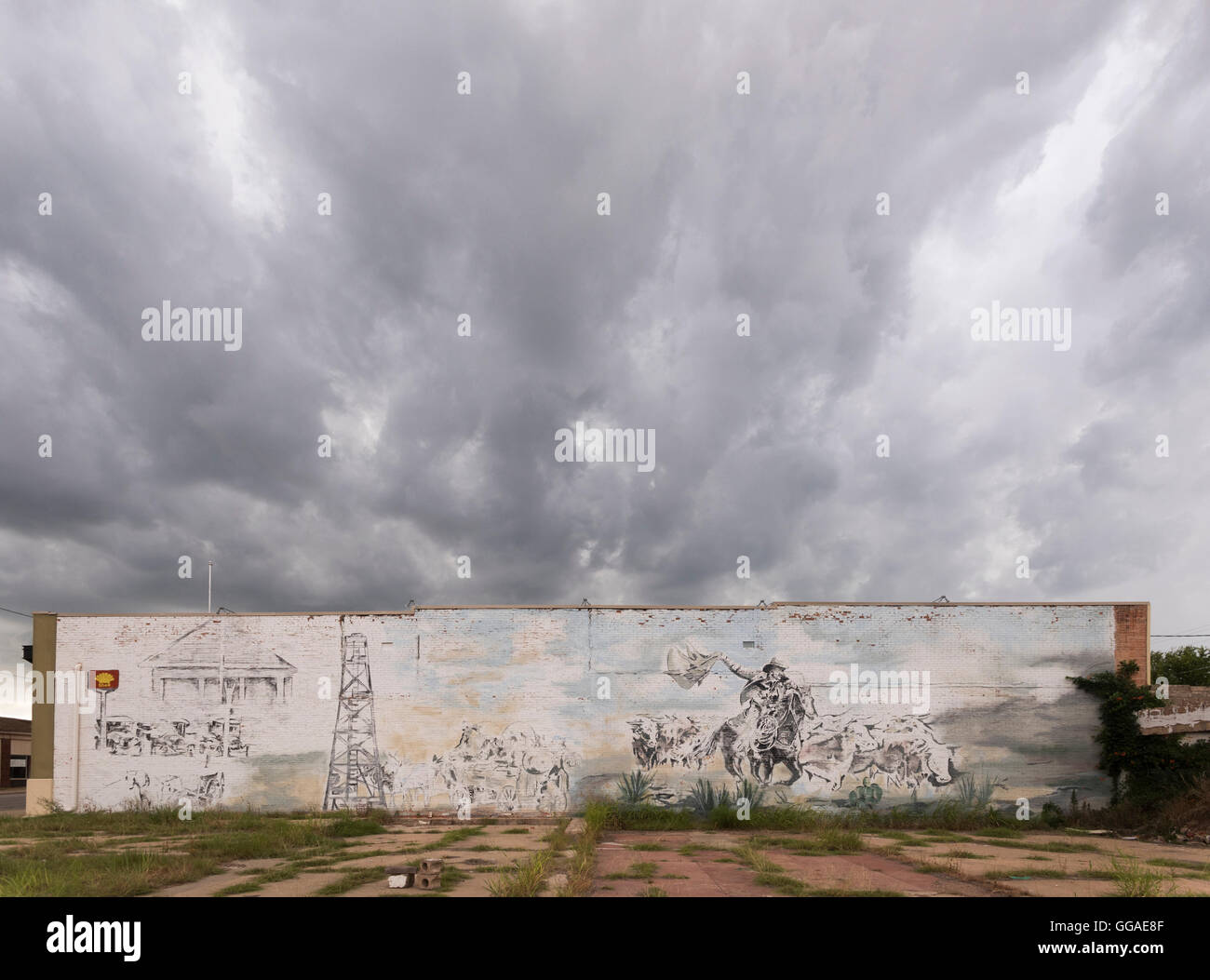 A mural in downtown Ranger, Texas depicts it glory days. During the oil