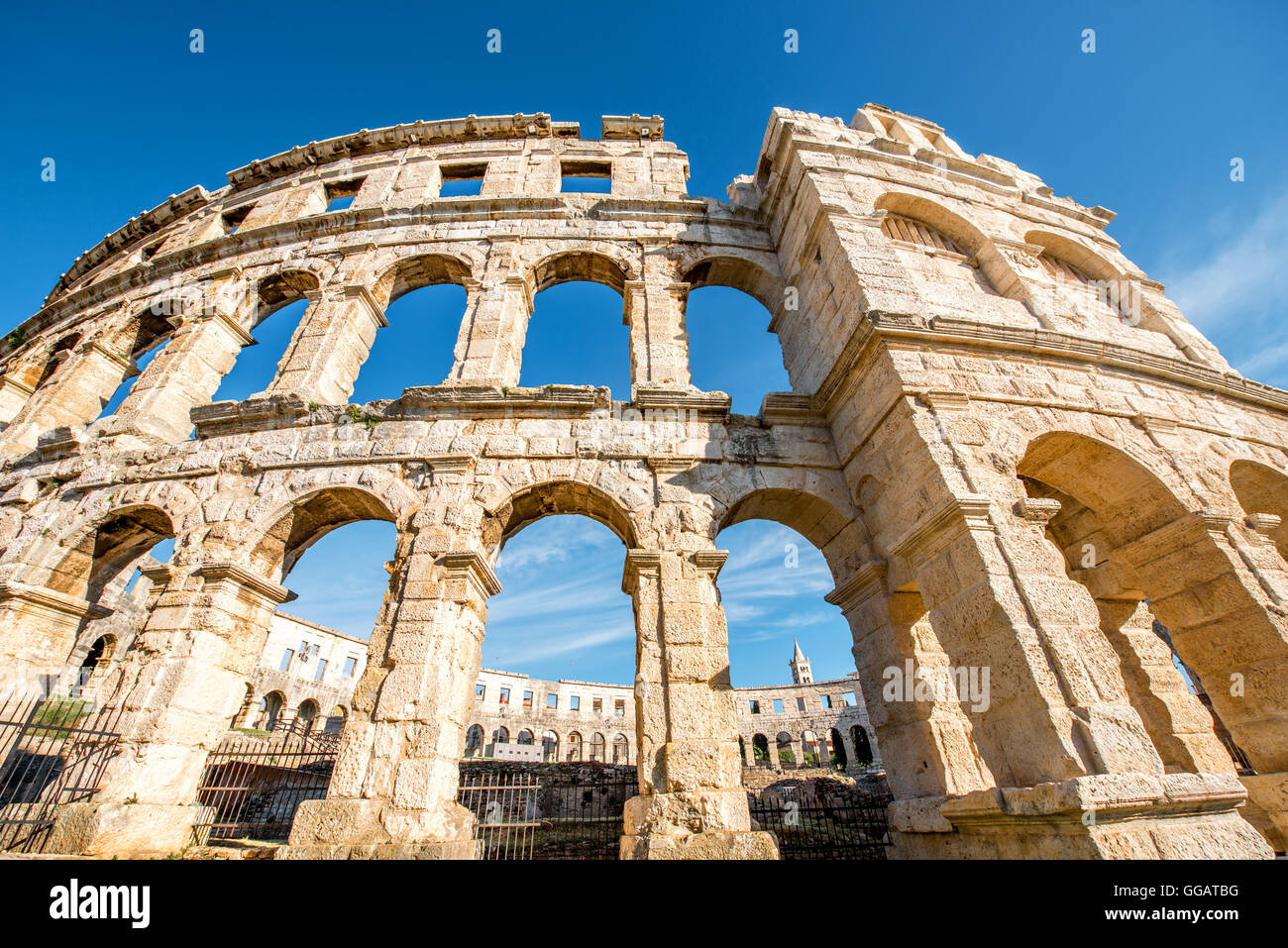 Amphitheatre in Pula city Stock Photo - Alamy
