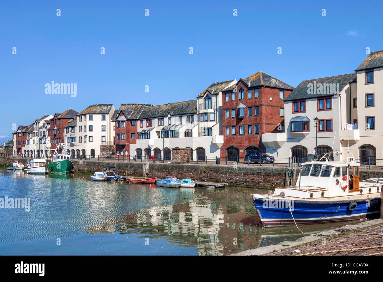 Boats in maryport Harnour, Cumbria, England Stock Photo