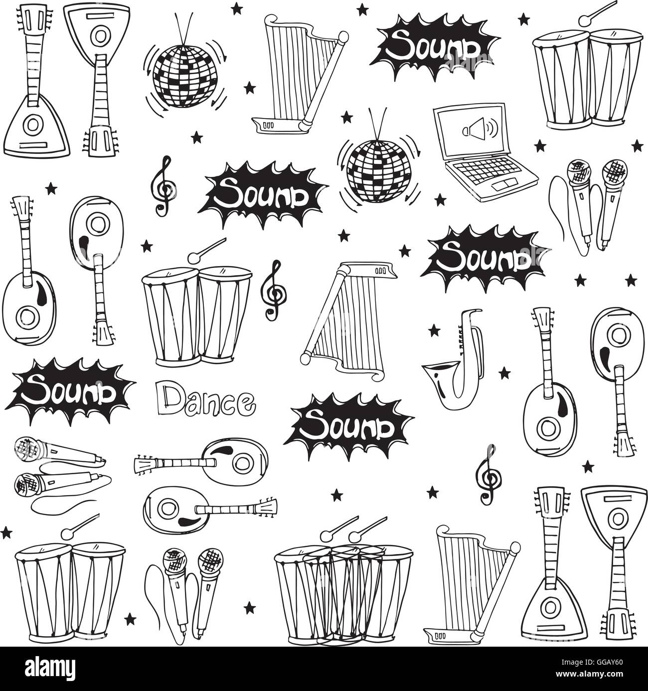 Object music doodles set Stock Vector Image & Art - Alamy