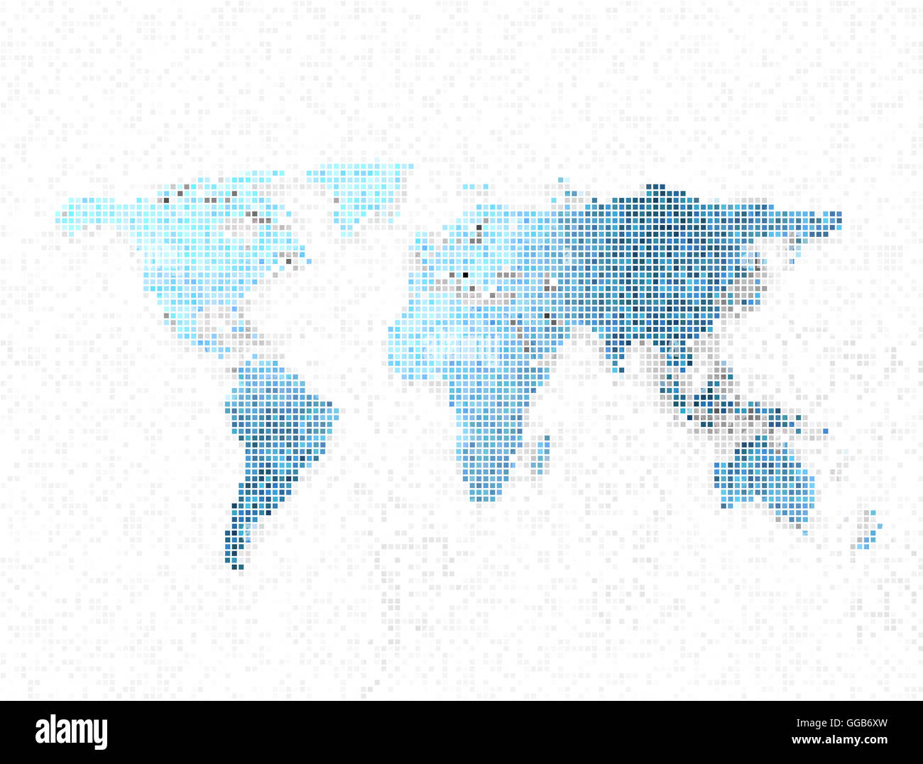 3d pixel design world map Stock Photo