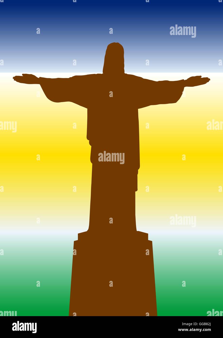 Brazil Statue of Jesus Stock Vector