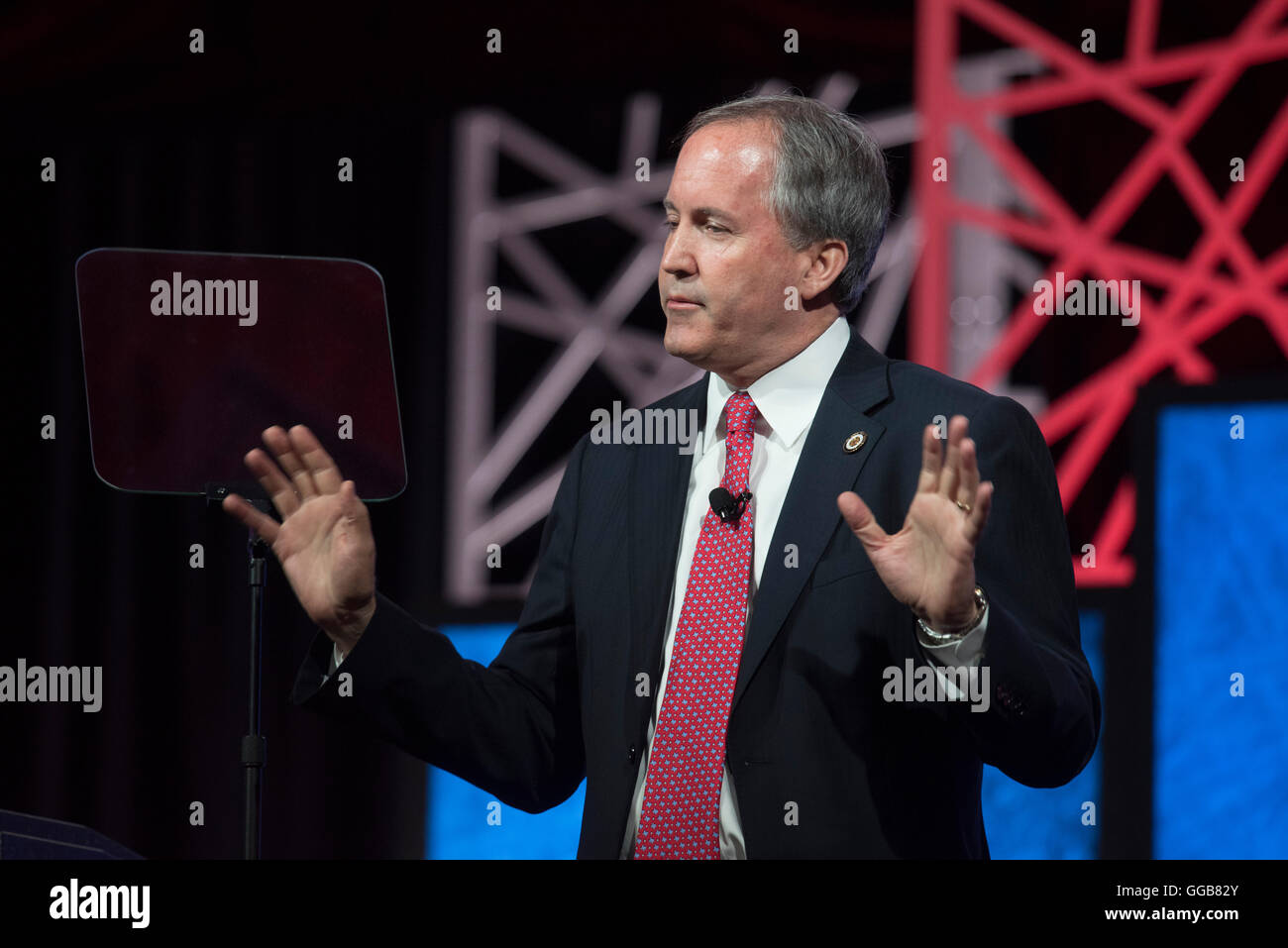 Texas Attorney General Ken Paxton speaks at the 6 ...