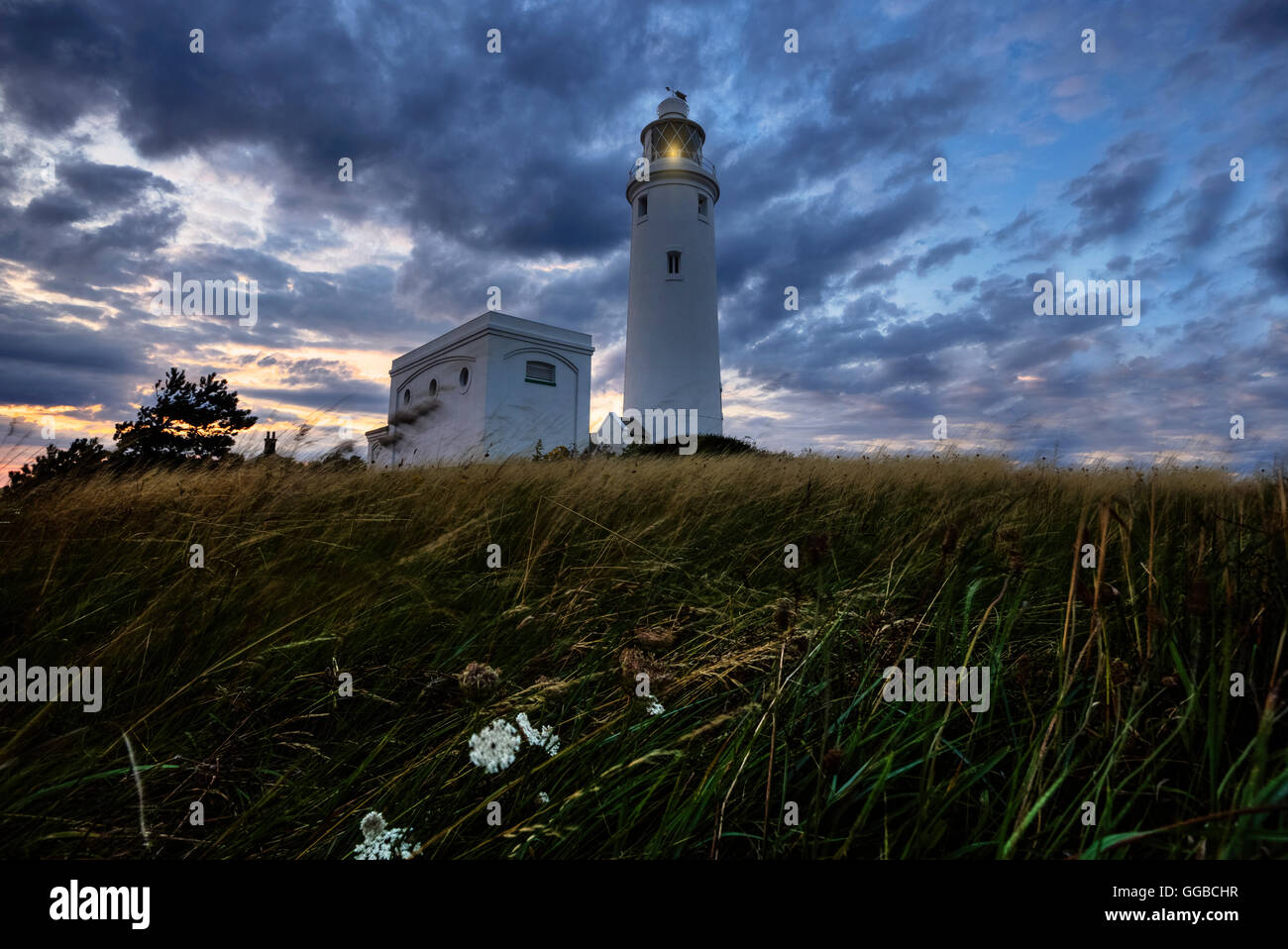 Hurst Point Lighthouse, Solent, Hampshire, England, UK Stock Photo