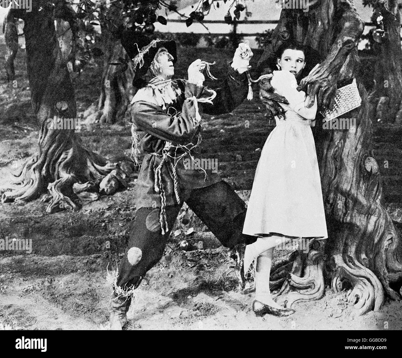 THE WIZZARD OF OZ USA 1939 Dorothy (JUDY GARLAND) and Hunk The Scare crow (RAY BOLGER) Stock Photo