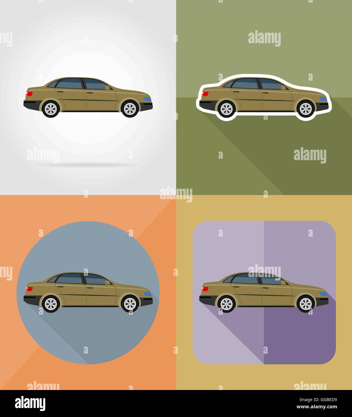 car transport flat icons vector illustration isolated on background ...