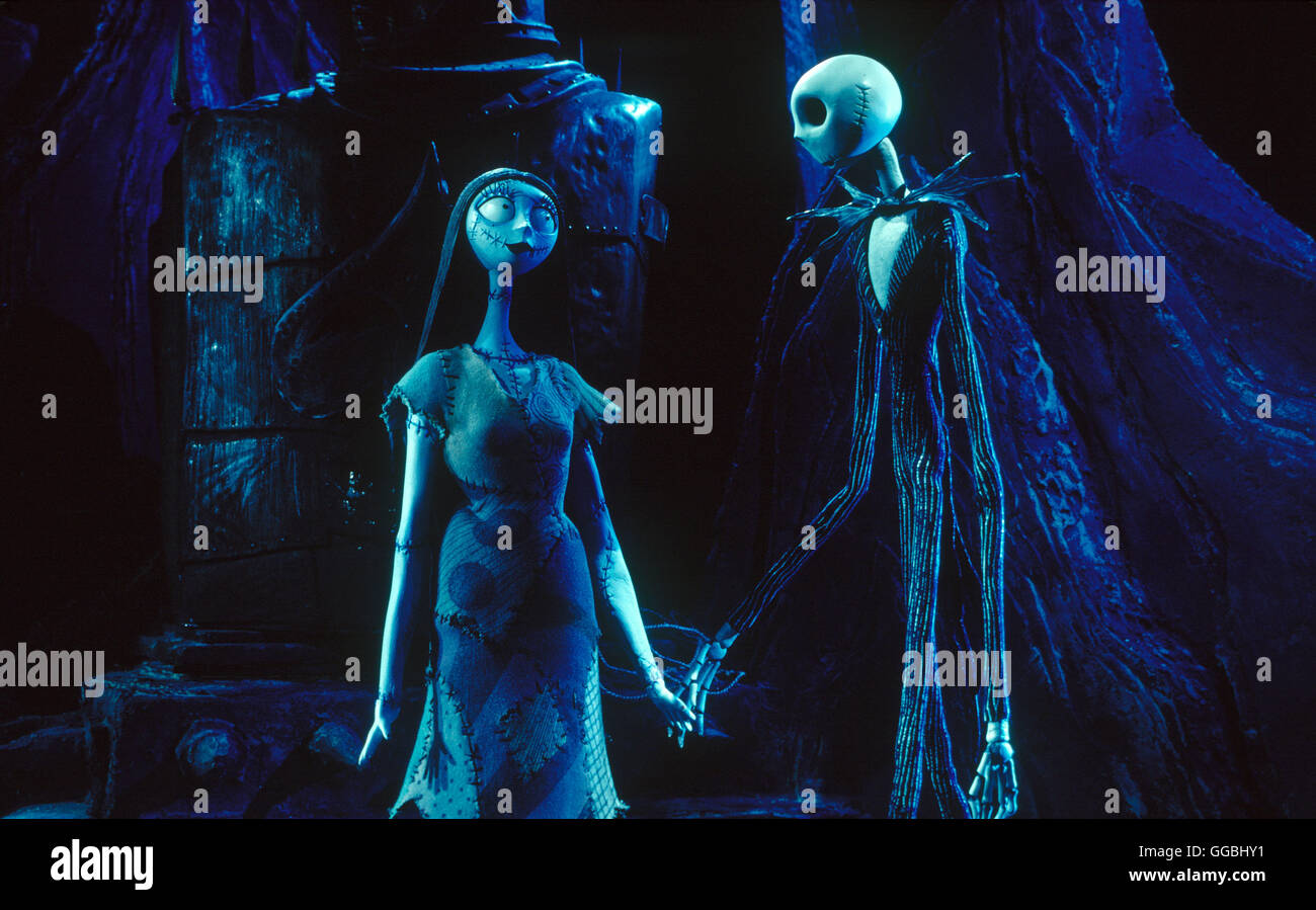 Nightmare before Christmas 3D / Tim Burton's holiday classic, THE NIGHTMARE BEFORE CHRISTMAS, makes a return to the big screen this holiday season in stunning Disney Digital 3D Sally and Jack Skellington Regie: Henry Selick aka. The Nightmare before Christmas 3D Stock Photo