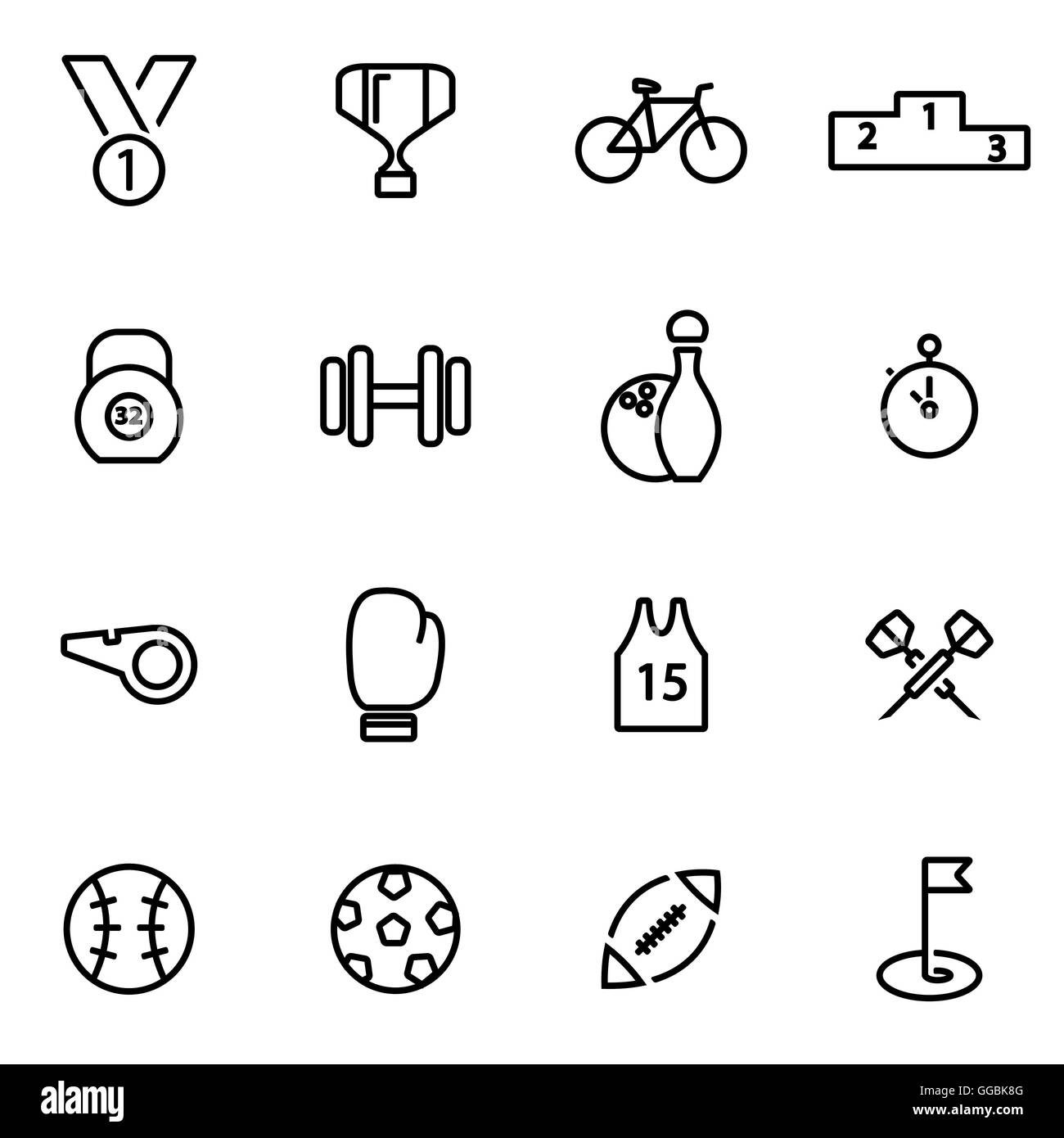 Vector line sport icon set on white background Stock Vector Image & Art ...