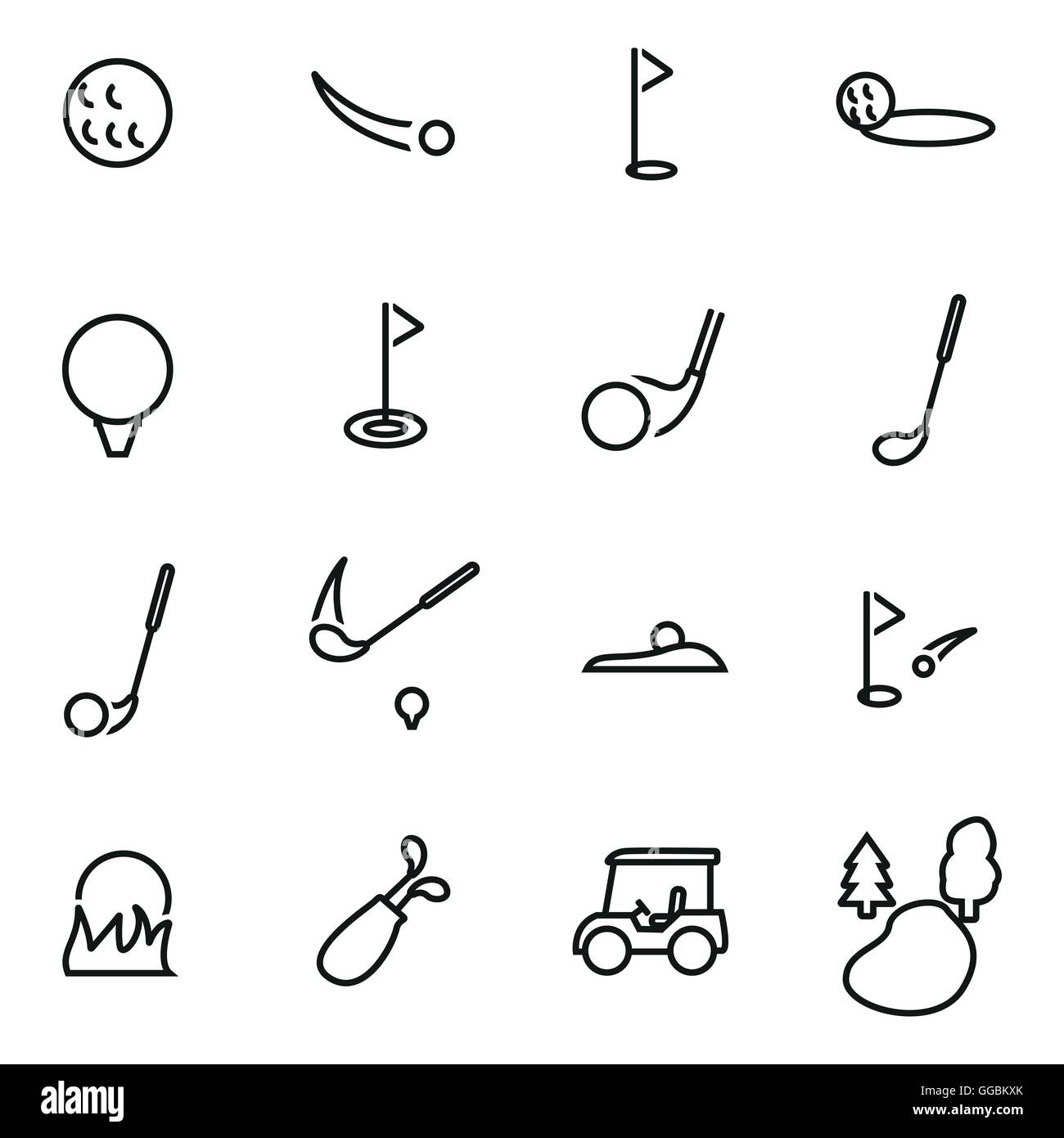 Vector line golf icon set Stock Vector Image & Art - Alamy