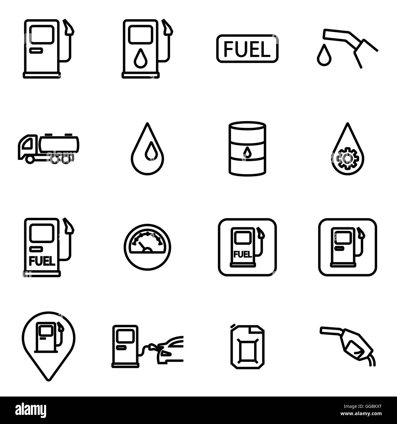 Vector line gas station icon set Stock Vector Image & Art - Alamy