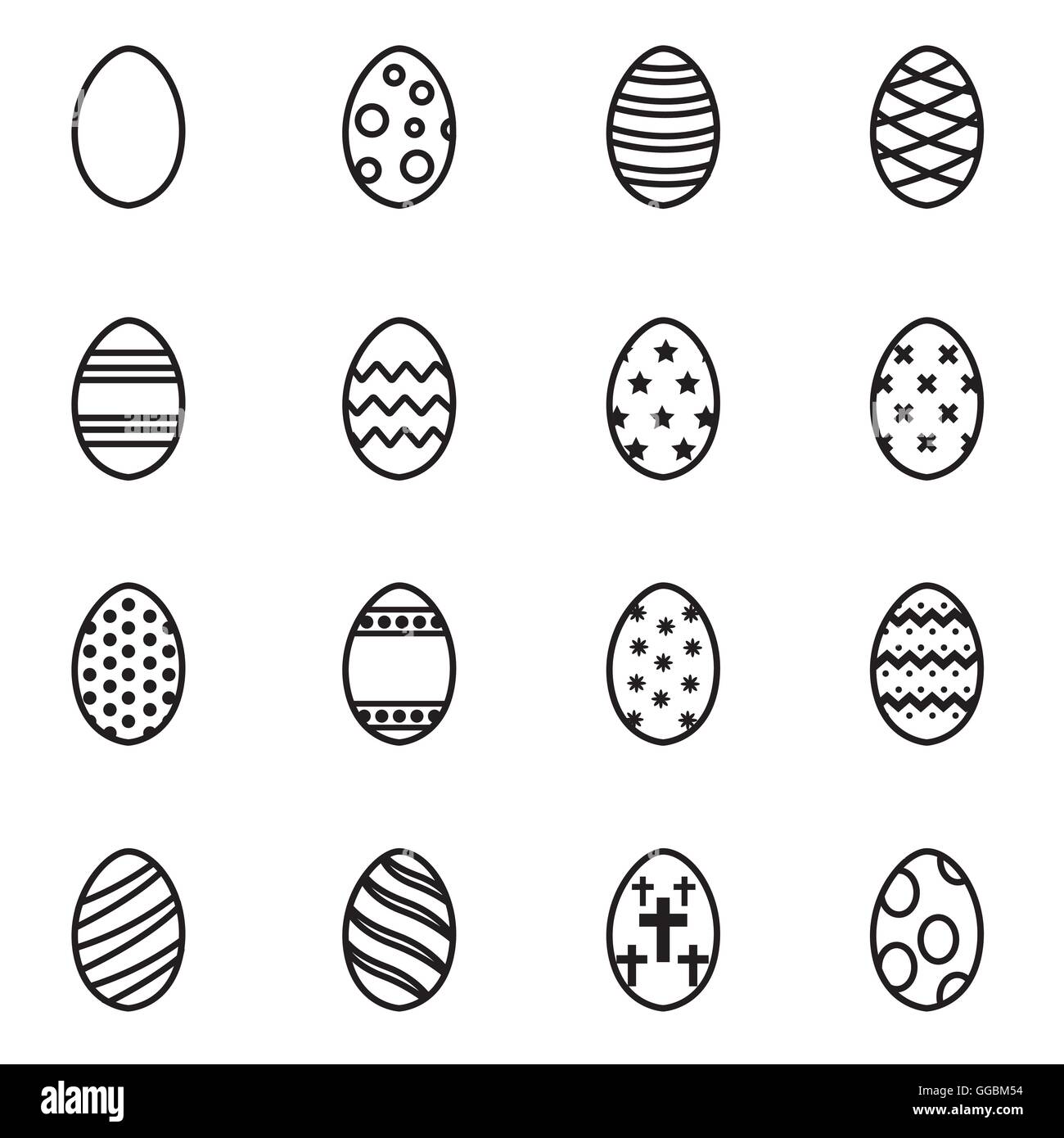 Vector line easter icon set Stock Vector Image & Art - Alamy