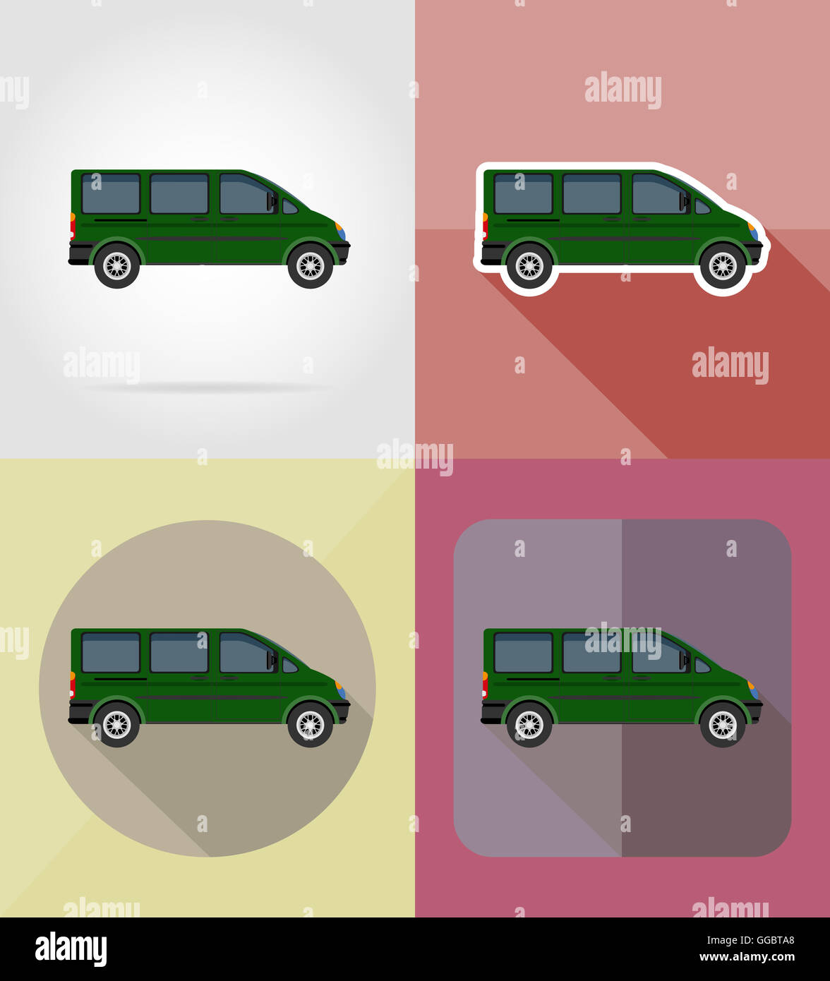transport flat icons illustration isolated on background Stock Photo ...